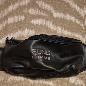 2 for $12 SUNG Homme Black Leather Waist Bag